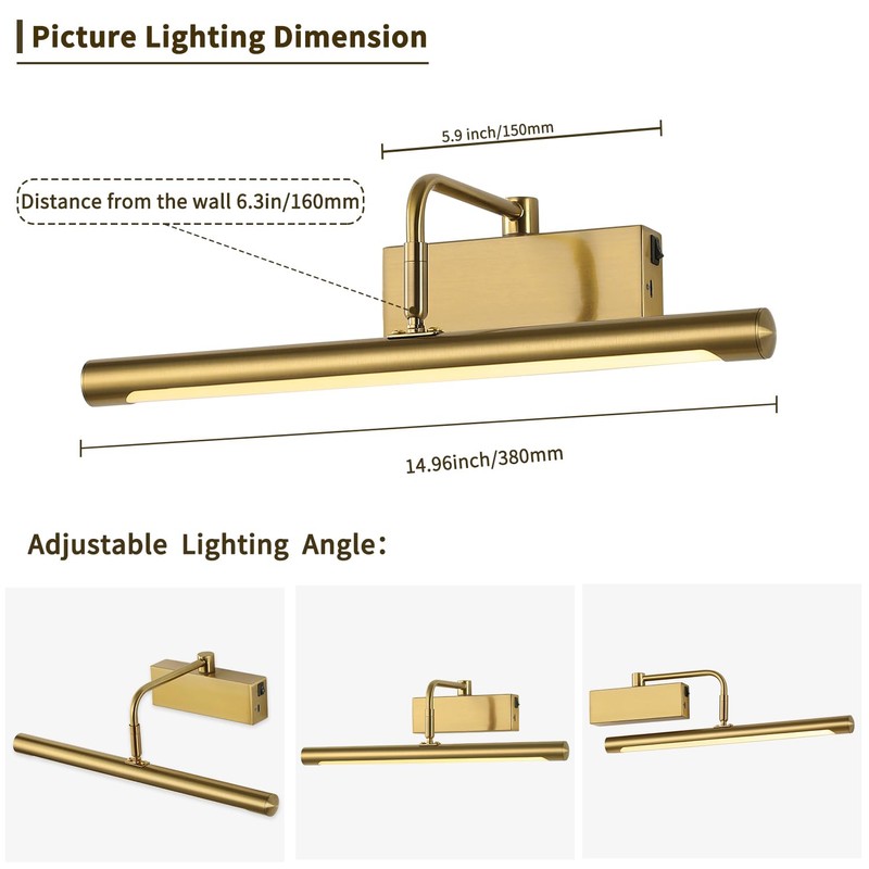 Joosenhouse Battery Operated Picture Light Wireless Gallery Lights 5000mAh Rechargeable
