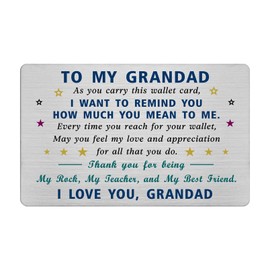 EE&YU Grandad Card Gifts - Best Grandad Birthday Card for Men, I Love Grandfather Present, Thank You Grandad Gifts from Granddaughter Grandson