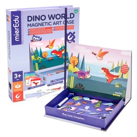 mierEdu Creative Magnetic Game Box Dino World with 68 Magnets I Promotes Creativity, Drawing & Fine Motor Skills I Toy for Children I Toy from 3 Years