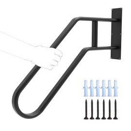 Tocretoare Handrails for Outdoor Steps, 24.4" Wall Mount Hand Railings for Stairs Outdoor, Non-Slip Porch Railing U Shape Stair Handrails for 1-3 Steps Outdoor Garage