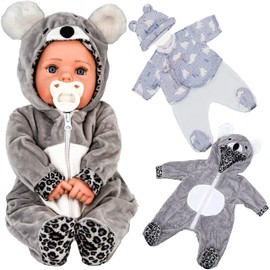 The Magic Toy Shop Bibi Doll - Baby Doll Clothes Set Of Two Outfits Suitable For 20" Baby Doll (Grey And Blue Clothes Set)