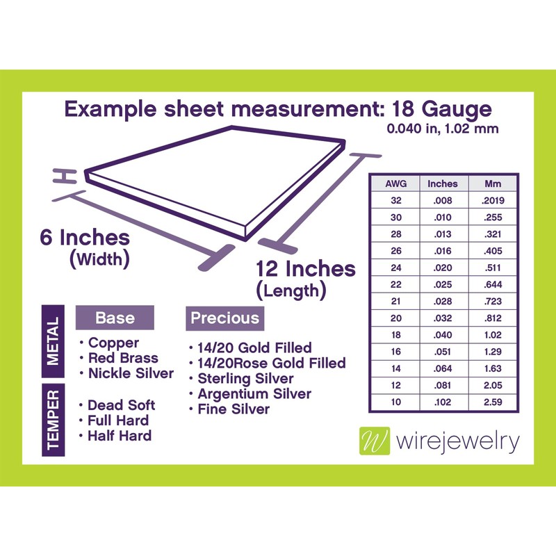 WireJewelry 30 Gauge 0.010 Dead Soft Copper Sheet Metal -