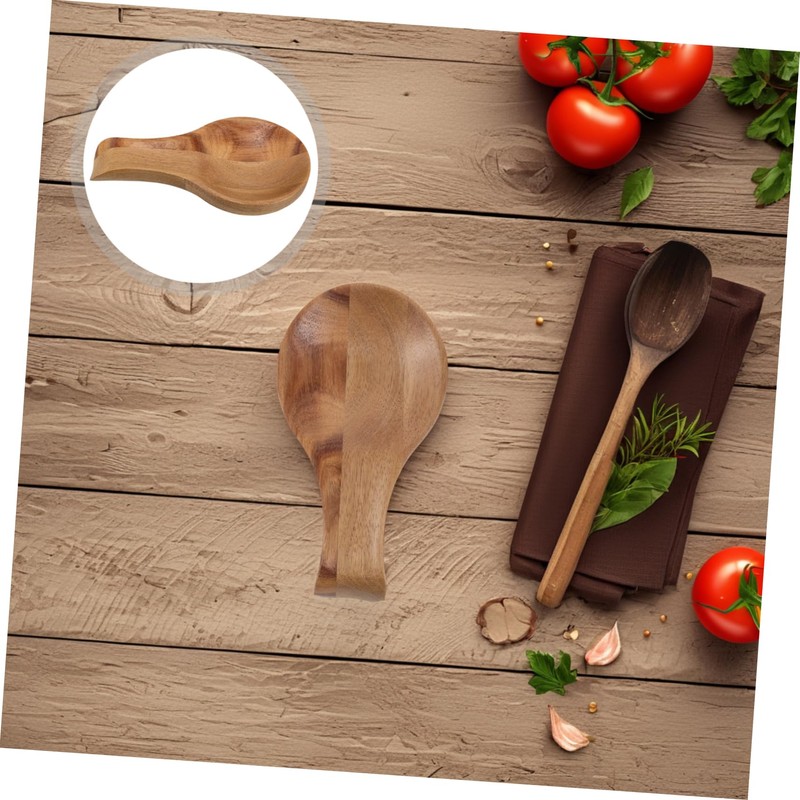 Ciieeo Wood Spoon Rest for Stove Wood Spoon Holder for