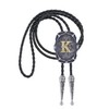 Btilasif Bolo Tie for Men, Initial Letter A-Z Western Cowboy