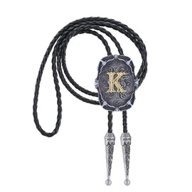 Btilasif Bolo Tie for Men, Initial Letter A-Z Western Cowboy Bolo Ties Neckties, Cowboy Accessories for Men Women (K)