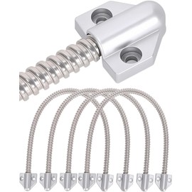 5 Pack Armored Door Loop - TENSSO Stainless Steel Flexible Wire Protector, 15.75" Metal Conduit for Access Control Systems, Electric Locks and Video Intercom, Surface Mount Cable Guard (Silver)