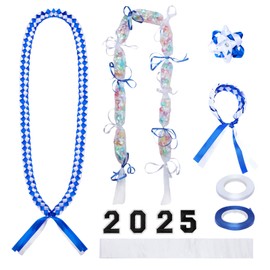 Heliltd 11pcs Graduation Leis Candy Lei Kit Class Of 2025 Leis Braided Necklace Graduation Candy Party Gift Accessories for Men Women