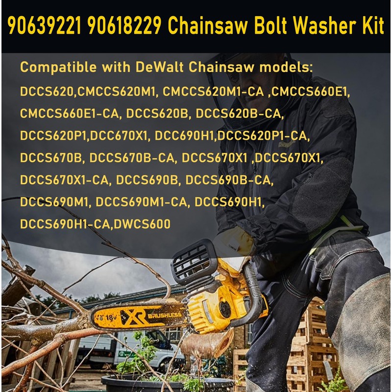 90639221 90618229 Chainsaw Bolt Washer Kit Replacement for DeWalt Chainsaw