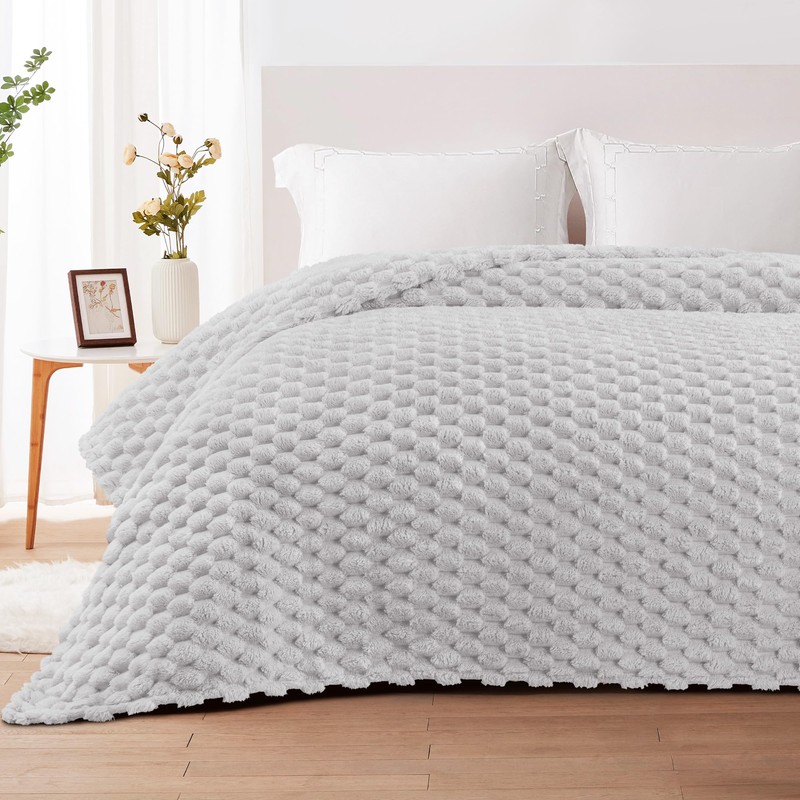 Whale Flotilla Cuddly Blanket, Fluffy Blanket with 3D Jacquard Pattern,