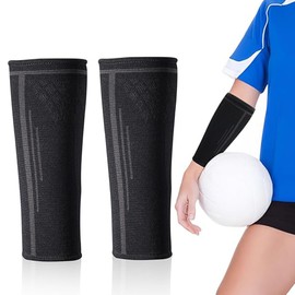 CHENNAN Pack of 2 Volleyball Forearm Arm Cuffs Volleyball Arm Elbow Pads Volleyball Arm Warmers Sleeves Elastic Comfortable for Women Forearm Protection Accessories for Volleyball Training, L, black