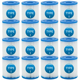 SLSM Type I Pool Filter Cartridge, High-Efficiency Filter Elements, 330 Gallon Pump Filter Cartridge for Pool Cleaning (16 Pcs)