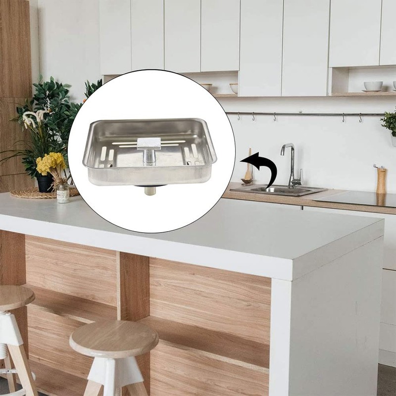Square Sink Strainer Mesh Drain Water Stopper Basket, Anti-Blocking Waste