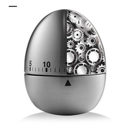 Stainless Steel Egg Timer, Mechanical Cooking Timer, Stainless Steel 60 Minute Kitchen Timer with Non-Slip Base for Learning to Cook and Baking