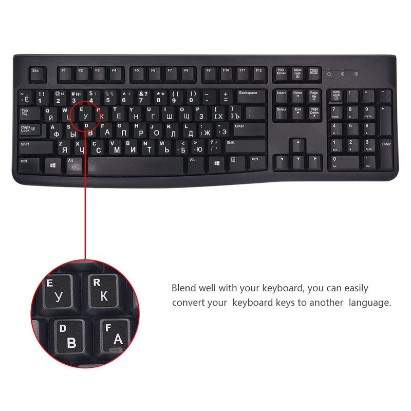 2Pcs Russian Keyboard Stickers for PC Computer Mac Laptop Desktop