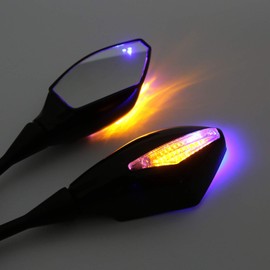 Topteng Motorcycle Rear Mirror, Rear Side View Mirror with LED Turn Signals Integrated fits for Honda CBR600RR 2003-2014, CBR1000RR 2004-2007