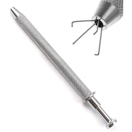 OdontoMed2011 4-Prong Diamond Gemstone Bead Pick Up Tool 4 Claws Metal Grabber IC Chips Tiny Components Pick-up Gripping Helping Handle Repair Tools (4 Prongs, Silver)