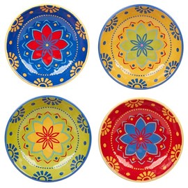 Certified International Spice Love 38 oz. Soup/Cereal Bowls,Set of 4, Multicolor