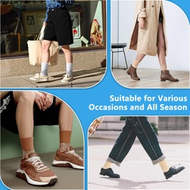 IRAMY Compression Socks for Women Cute Crew Ankle Support Coolmax Wicking Casual Aesthetic Granola Girls Plantar Fasciitis Sock