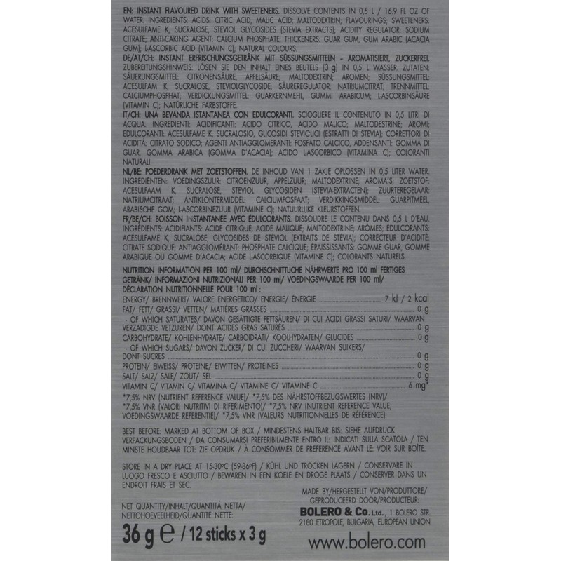 BOLERO Advanced Hydration Sticks FID56940 Red Grape 12
