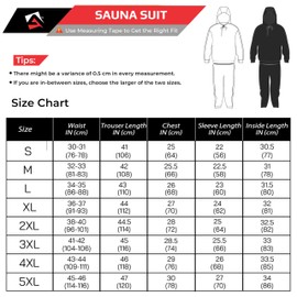 AQF AQF Heavy Duty Sauna Sweat Track Suit Weight Reduction Slimming Boxing Gym Belt Multi Colour (Black, 3X-Large)