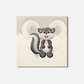 Unbranded Cute Skunk Animal 4'' X 4'' Square Wooden Coaster