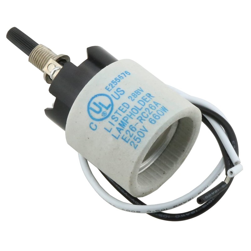 E26 Ceramic Light Socket with Rotary Knob Switch DGZZI 2PCS