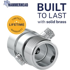HammerHead Showers® Solid Metal Shower Head Shut Off Valve - Chrome - Brass Shower Head Valve Reduces Flow To A Trickle - Universal Shower Shut Off Valve - Plumbing Code Compliant