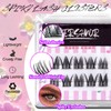 BERSHNOR Self Adhesive Eyelashes Individual Lash Clusters Pre Glued Eyelash