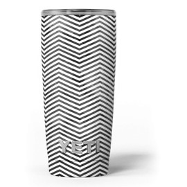 Design Skinz Black and Gray Watercolor Chevron - Skin Decal Vinyl Wrap Kit compatible with the Yeti Rambler Cooler Tumbler Cups