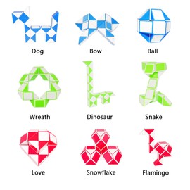 EACHHAHA party bags for kids party-6 pieces Mini Magic Snakes 24 Blocks-party bag fillers for kids-Snakes cube puzzles-kids party favours-snake fidget toys for boys and girls(three colors)