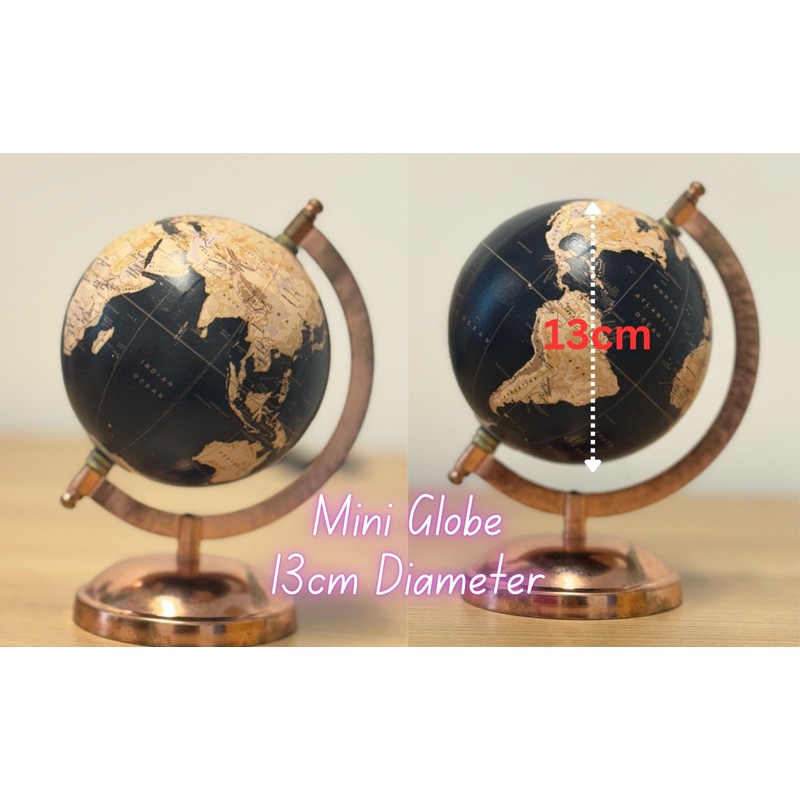 EXERZ 13cm Globe with Bronze Base, Handcraft Decorative Globe SI-3937