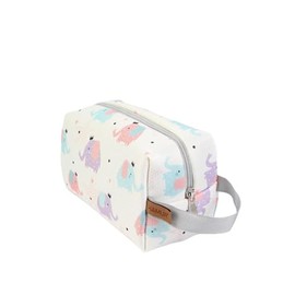 Hamur Home Waterproof Travel Toiletry Bag with Zipper for Baby Accessories - Perfect for Kids and Women | Wash Bag 20x12 cm for Mini Travel Toiletries | Toilet Bag for Moms (Elephant)