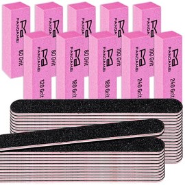 FANDAMEI 40 limas de uñas y búferes, 30 limas de uñas, tableros de esmeril para uñas, 10 pulidores de uñas, bloque de pulido de uñas con diferentes gr