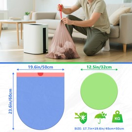 Expspru 4 Gallon/15L Biodegradable Garbage Bags-Drawstring Trash Bags with Tie Handle Small Compost Bags for Bathroom Office Kitchen,90 Counts,Colorful