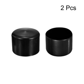 uxcell 2pcs Rubber End Caps 58mm(2 1/4") ID Vinyl Round Tube Bolt Cap Cover Screw Thread Protectors Black