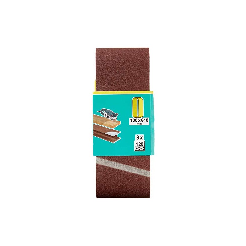 Wolfcraft 1863000 100 x 610mm Sanding Belts with 120-Grit