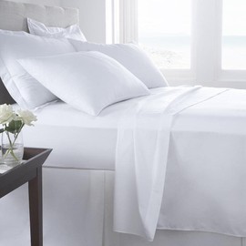 HomeSpace Direct 400 Thread Count 100% Egyptian Combed Cotton Fitted Sheets White Single