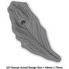 'Peacock Feather' Rubber Stamp - Unmounted Design for Crafting &