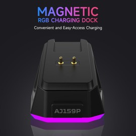 AJAZZ AJ159P Wireless Gaming Mouse with RGB Charging Dock, PAW3395 26K DPI Sensor, 56G Lightweight Ergonomic Mouse, 5 Programmable Buttons, 80 Million ASIN Switch