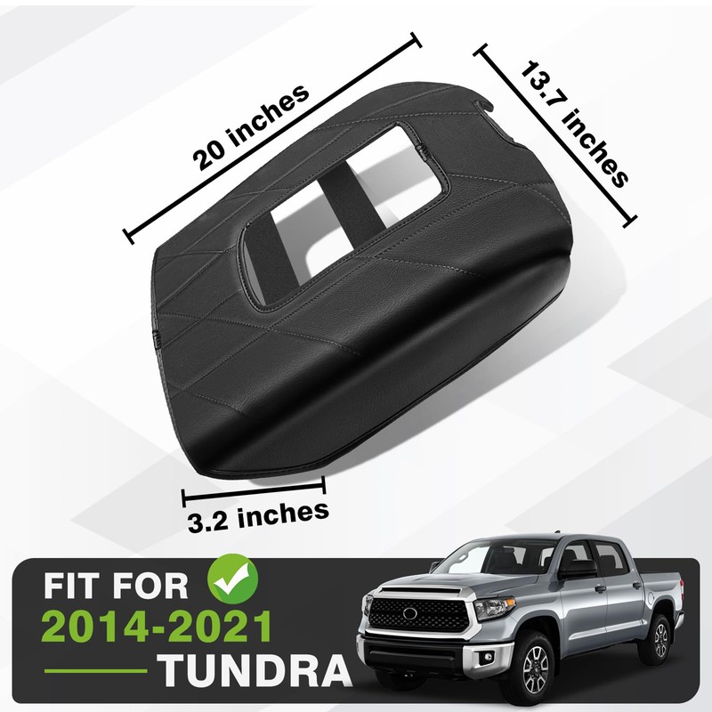 Muslogy Center Console Armrest Cover Compatible with Toyota Tundra 2014-2021