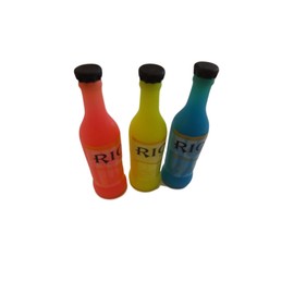 Fat-catz-copy-catz Set of 3 Novelty Collectable Japanese Style Bottles of Drink Fizzy Pop Colourful Erasers Rubbers