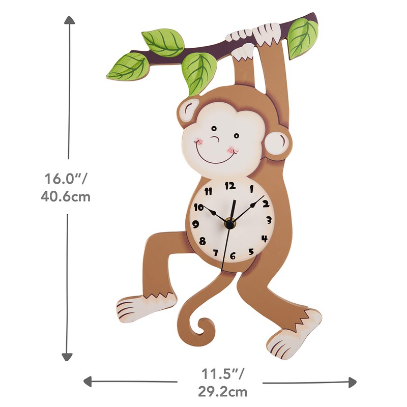 Fantasy Fields Sunny Safari Nursery Clock, Decorative Silent Non-Ticking Kids