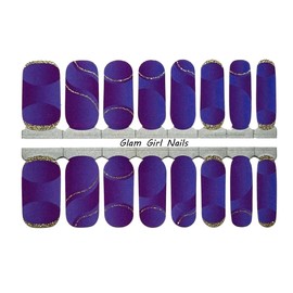 Glam Girl Nails Purple and Gold Sparkle Nail polish strips / Nail Wraps / Nail Stickers