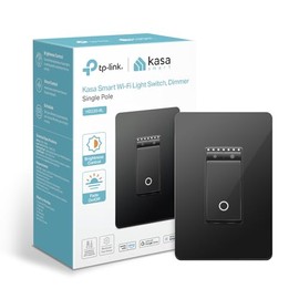 Kasa Smart Dimmer Switch HS220, un solo polo, necesita cable neutro, interruptor de luz Wi-Fi de 2.4 GHz compatible con Alexa y Google Home, certificado UL, no requiere concentrador, negro