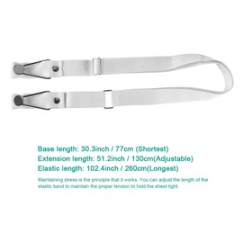 Correas de soporte para sábanas, clips ajustables para sábana bajera ajustable, tirantes elásticos para sábana de cama, fundas de colchón, cojín de sofá (juego de 4)