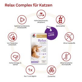 Doppelherz Relax Complex for Cats - With Alpha Casozepine and L-Tryptophan - Support for Mental Wellbeing - 25 Creamy Licks