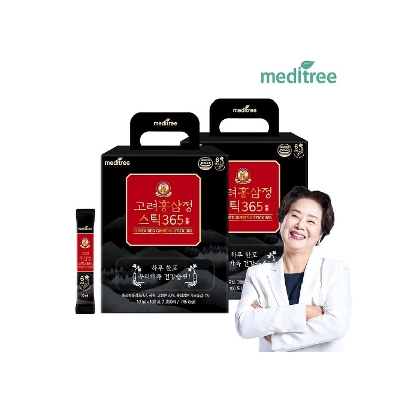 MediTree 메디트리 고려 홍삼정 365 스틱 2박스 200포 대용량 원액