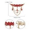 Flyonce Angel Wings Cross Brooch with Layers Tassel Chain, Rhinestone