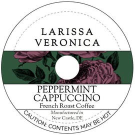 Peppermint Cappuccino French Roast Coffee (Single Serve K-Cup Pods) (Gourmet, Naturally Flavored, Whole Coffee Beans) (12 pods, ZIN: 578167)