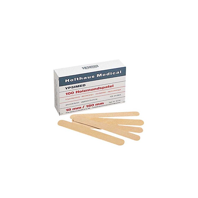 Holthaus Medical YPSIMED Wooden Mouth Spatula Tongue Press Spatula, Ia